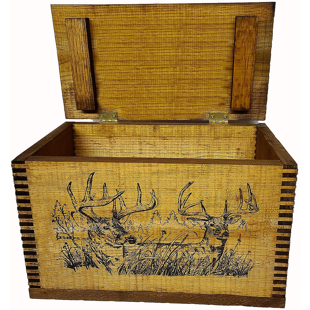 Evans Sports 2 Trophy Deer Wooden Accessory Case with Smooth Lid                                                                 - view number 3