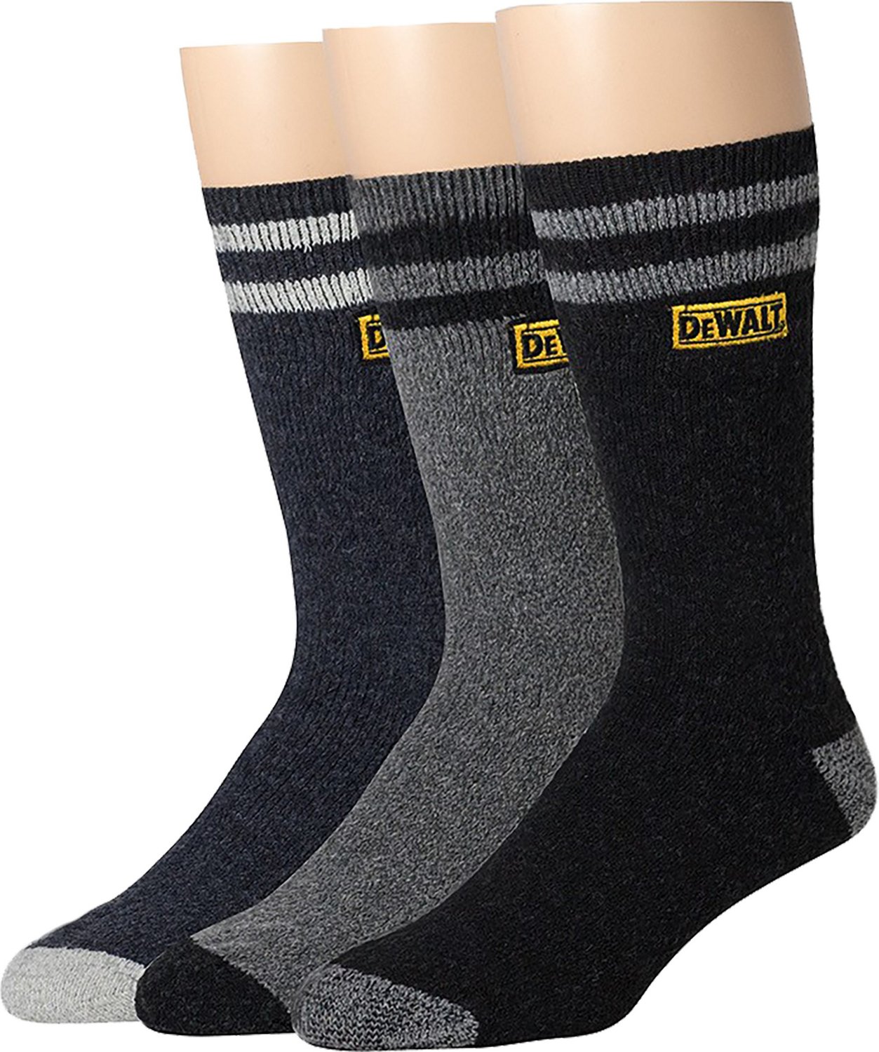 DeWALT Men's Thermal Wool Blend Crew Work Socks 3 Pack