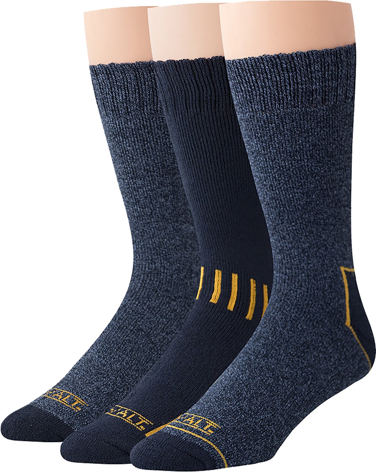 DeWALT Men's Everyday Cotton Blend Crew Work Socks 3 Pack Academy