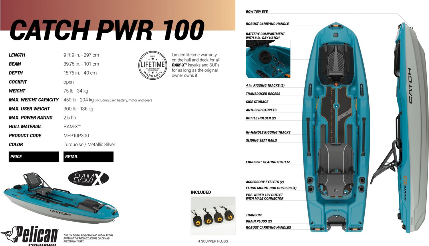 Pelican Catch PWR100 Fishing Kayak Academy