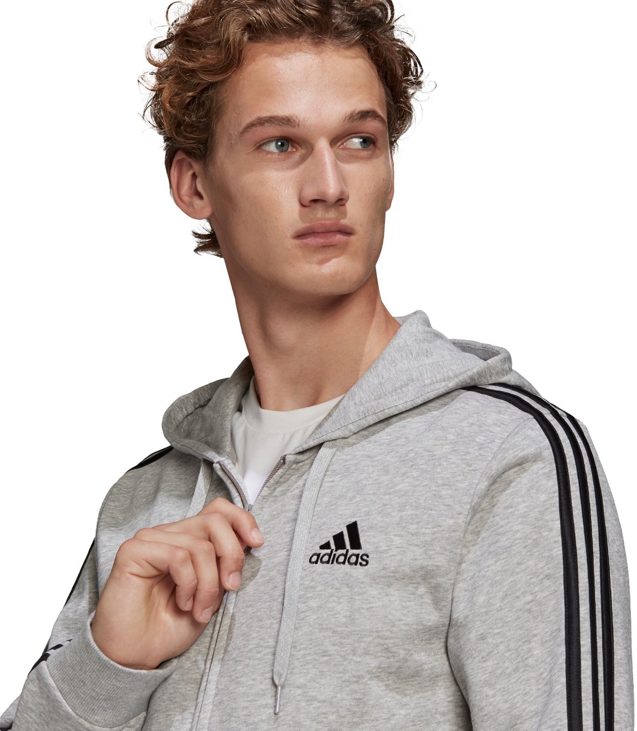 adidas Men's Essentials French Terry 3S Full Zip Hoodie - view number 4
