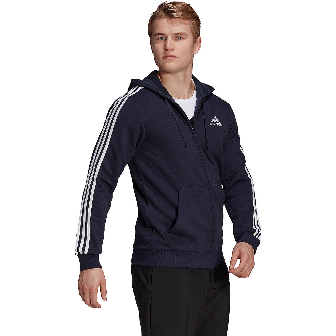 adidas Men's Essentials French Terry 3S Full Zip Hoodie                                                                          - view number 3