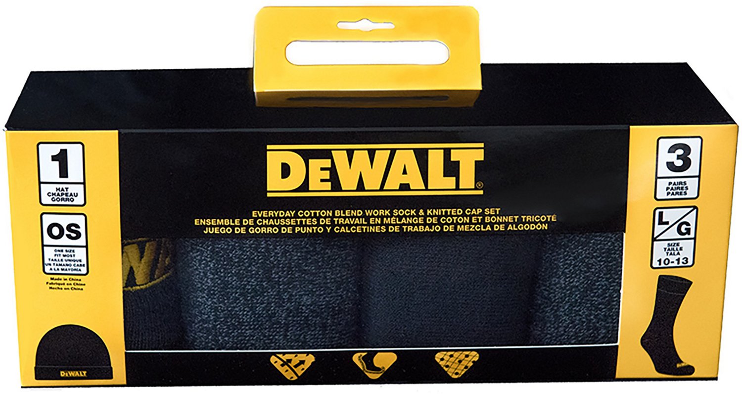 DeWALT Men's Knitted Cap Crew Socks 3Pack Academy