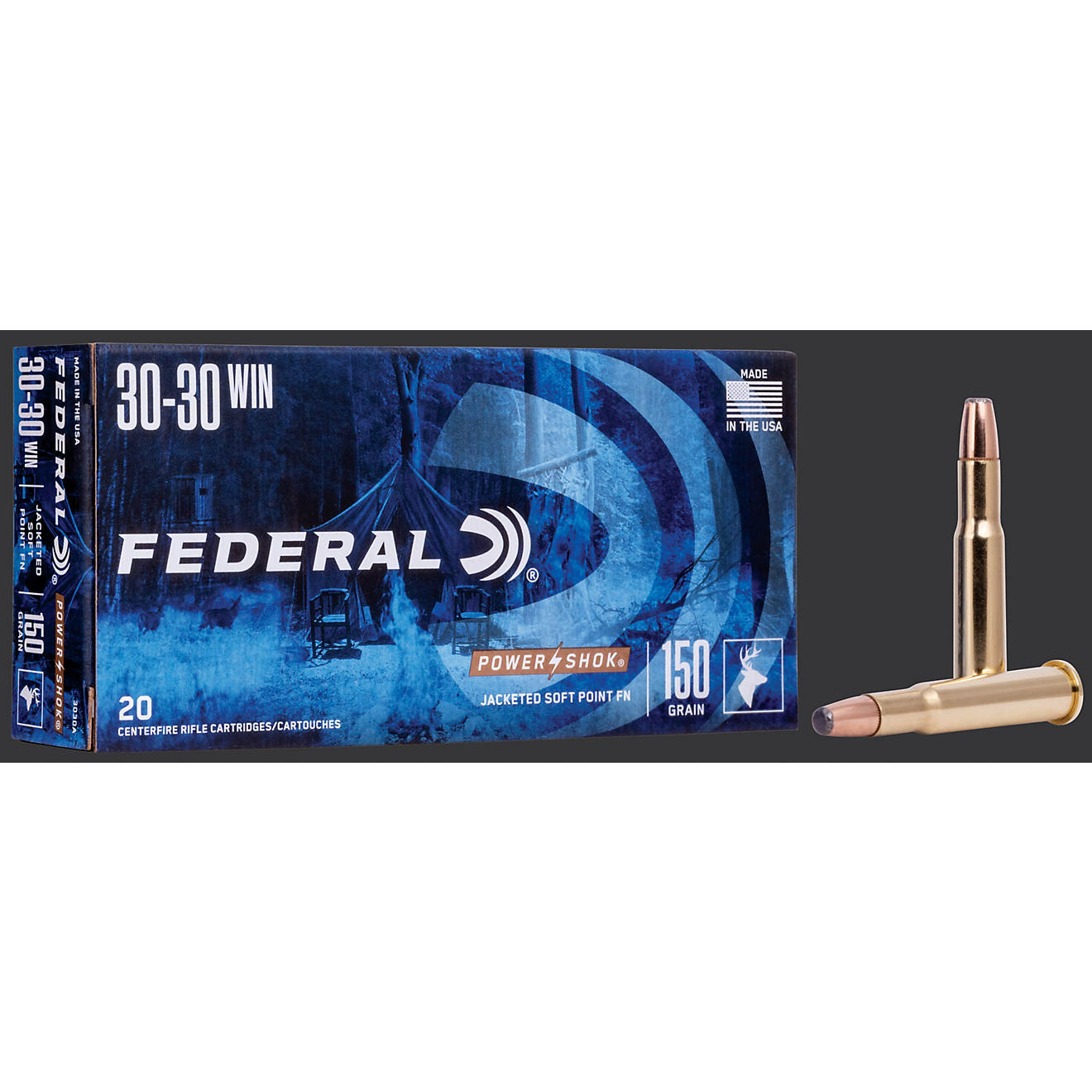 Federal Power-Shok 30-30 Winchester 150-Grain Ammunition                                                                         - view number 1