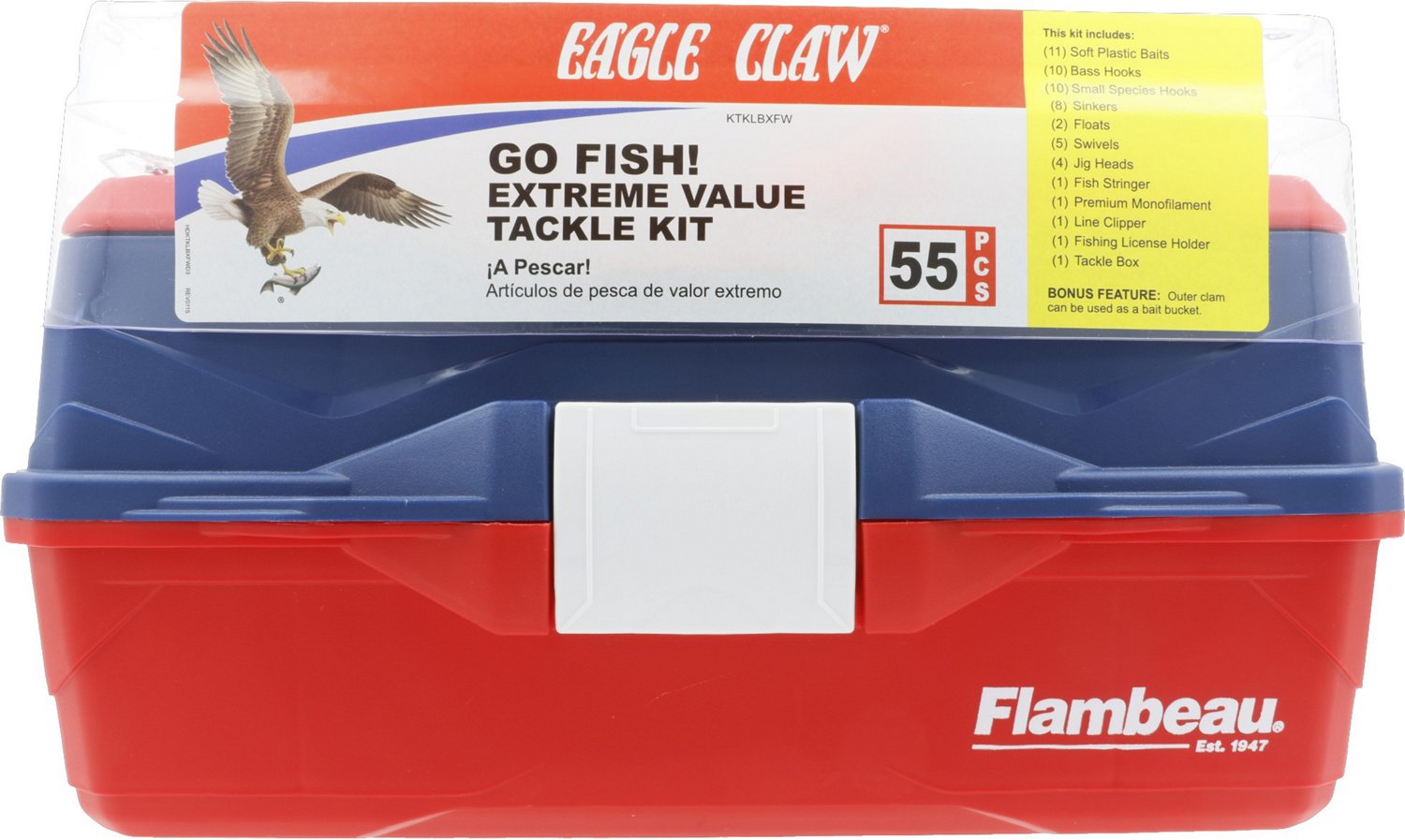 Eagle Claw Go Fish 55 Piece Tackle Box