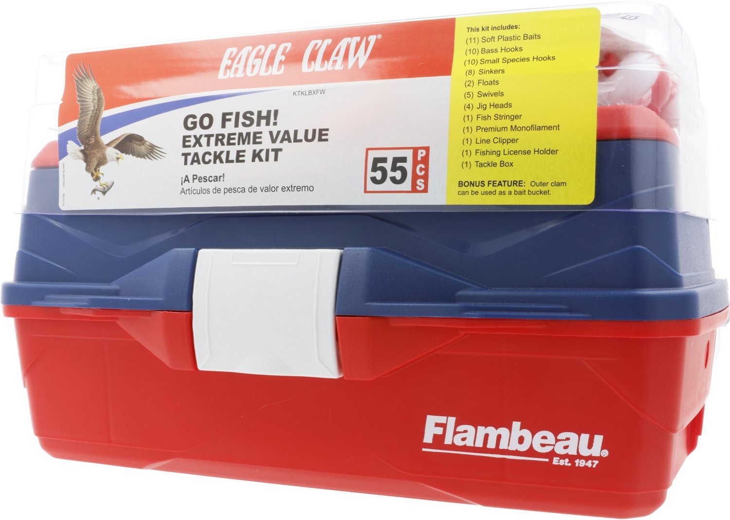 Eagle Claw Go Fish 55 Piece Tackle Box                                                                                           - view number 2