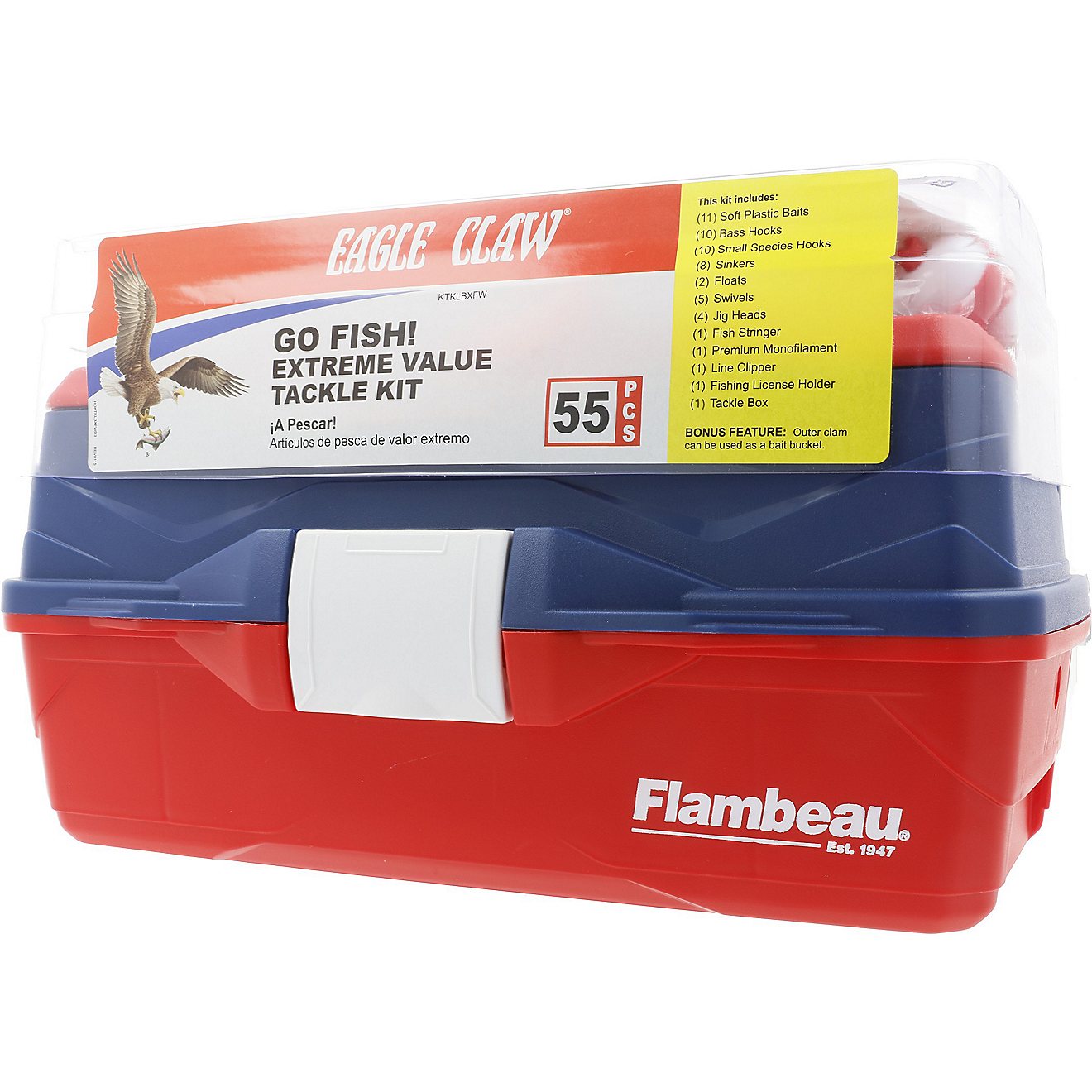 Eagle Claw Go Fish 55 Piece Tackle Box