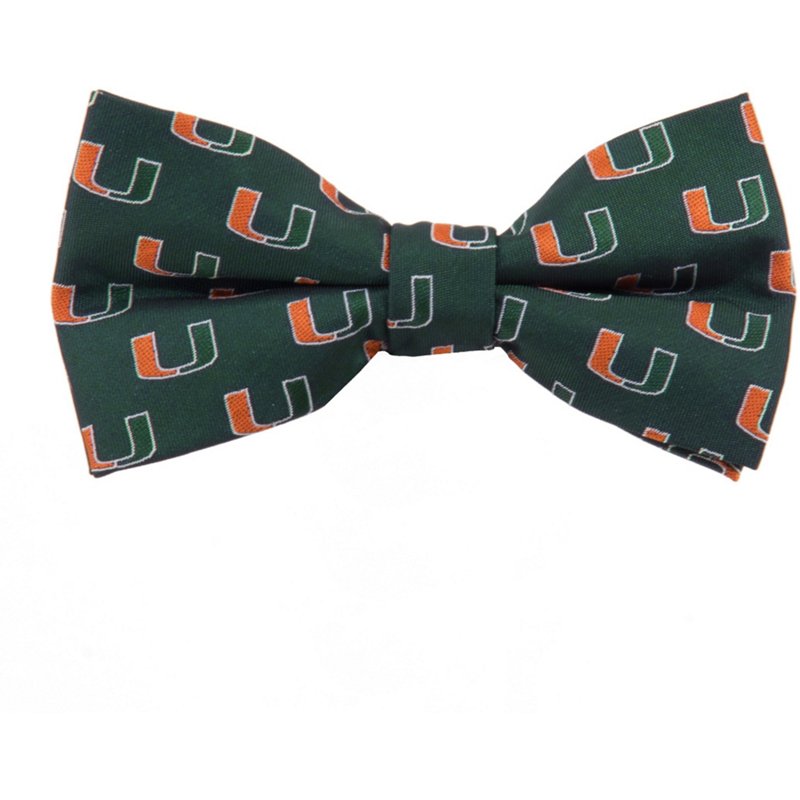 Eagles Wings University of Miami Woven Polyester Repeat Bow Tie