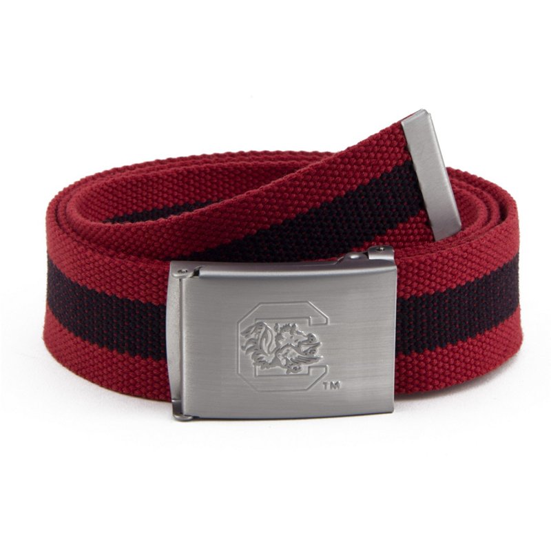 Eagles Wings South Carolina Gamecocks Fabric Belt, Men's, Silver