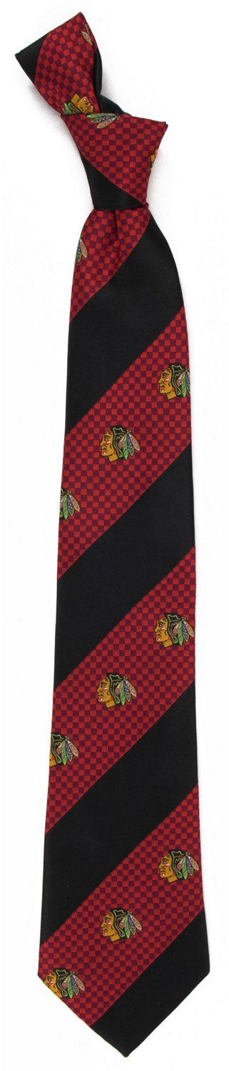 Eagles Wings Chicago Blackhawks Woven Polyester Geo-Stripe Tie