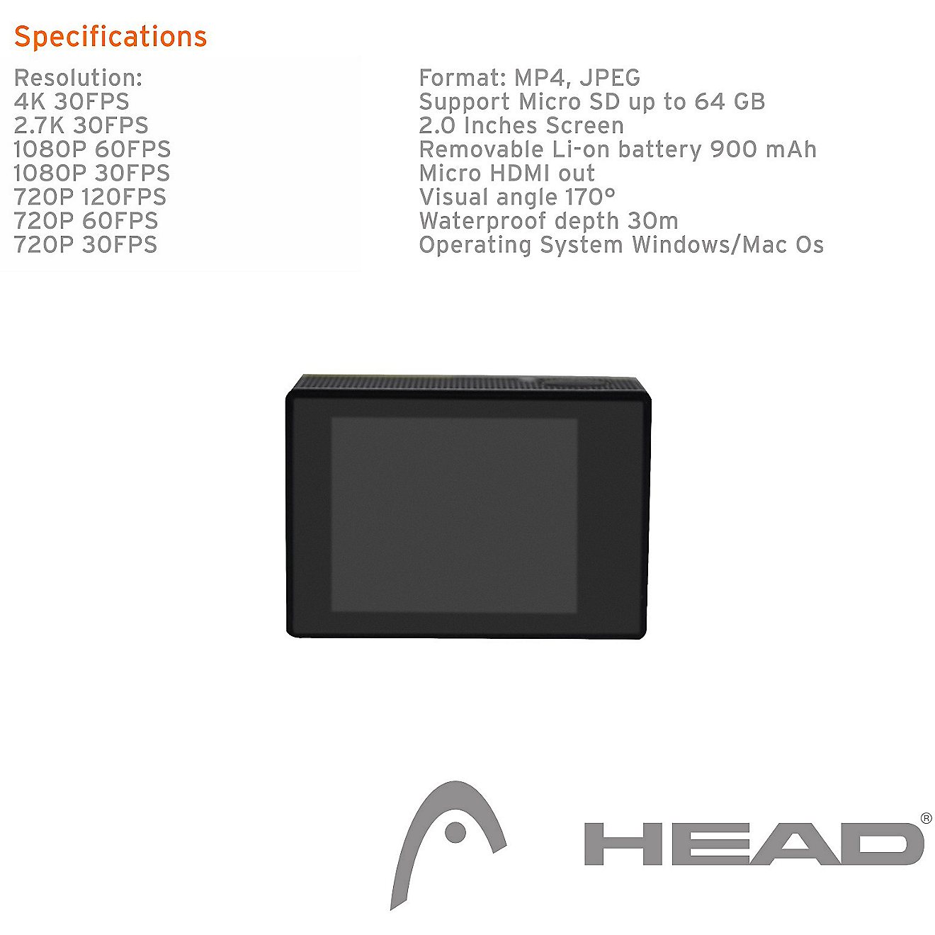 HEAD 4K Action Camera                                                                                                            - view number 5