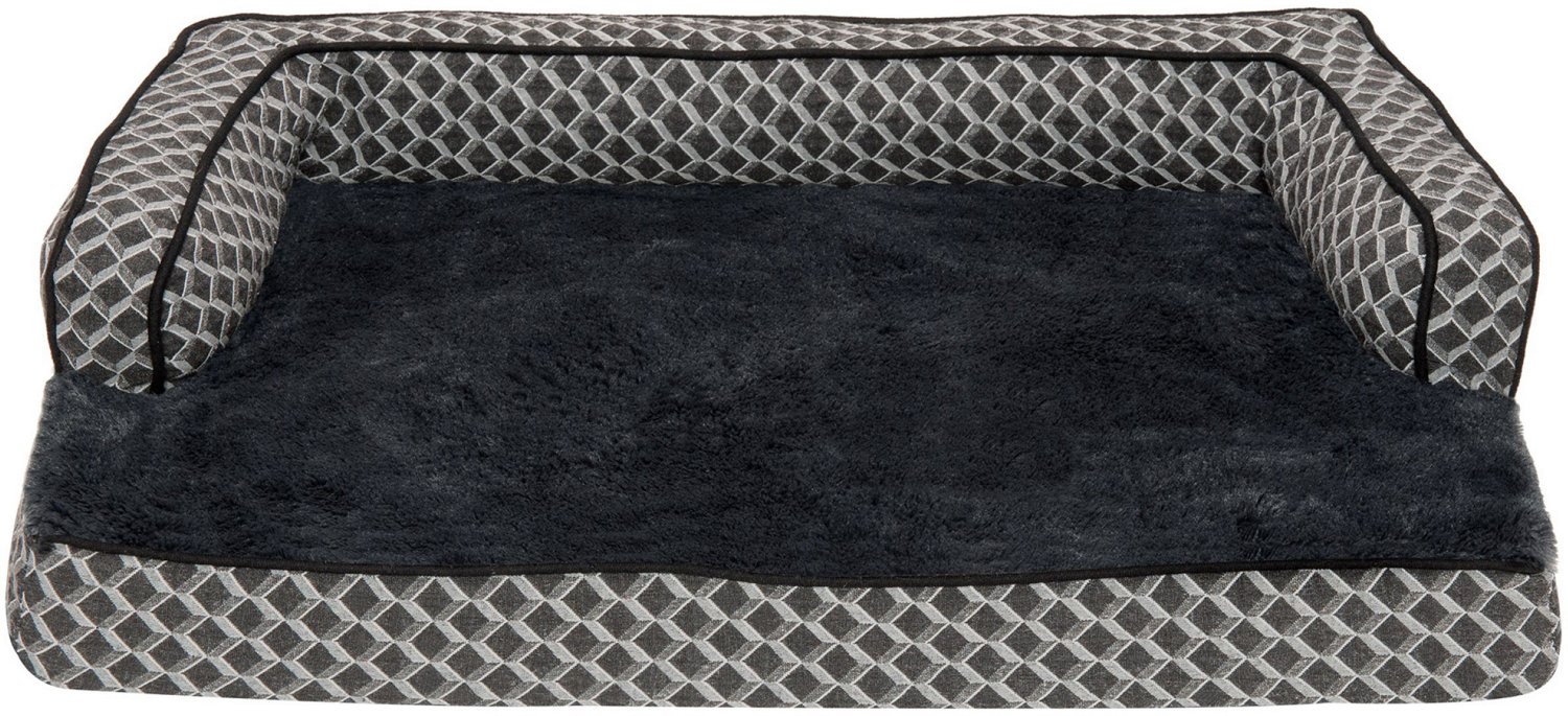 FurHaven Plush Decor Comfy Couch Orthopedic Medium Sofa Pet Bed