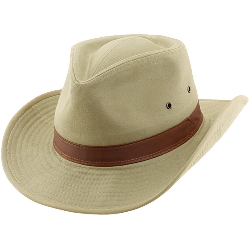 Dorfman Pacific Men's Twill Outback Hat Beige Light, Medium - Men's Hunting/Fishing Headwear at Academy Sports