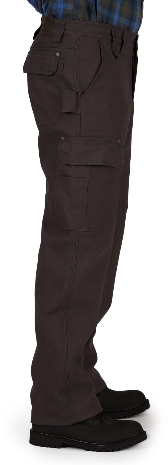 Smith's Workwear Men's Bonded Fleece Lined Work-Stretch Duck Canvas Utility Cargo Pants - view number 3