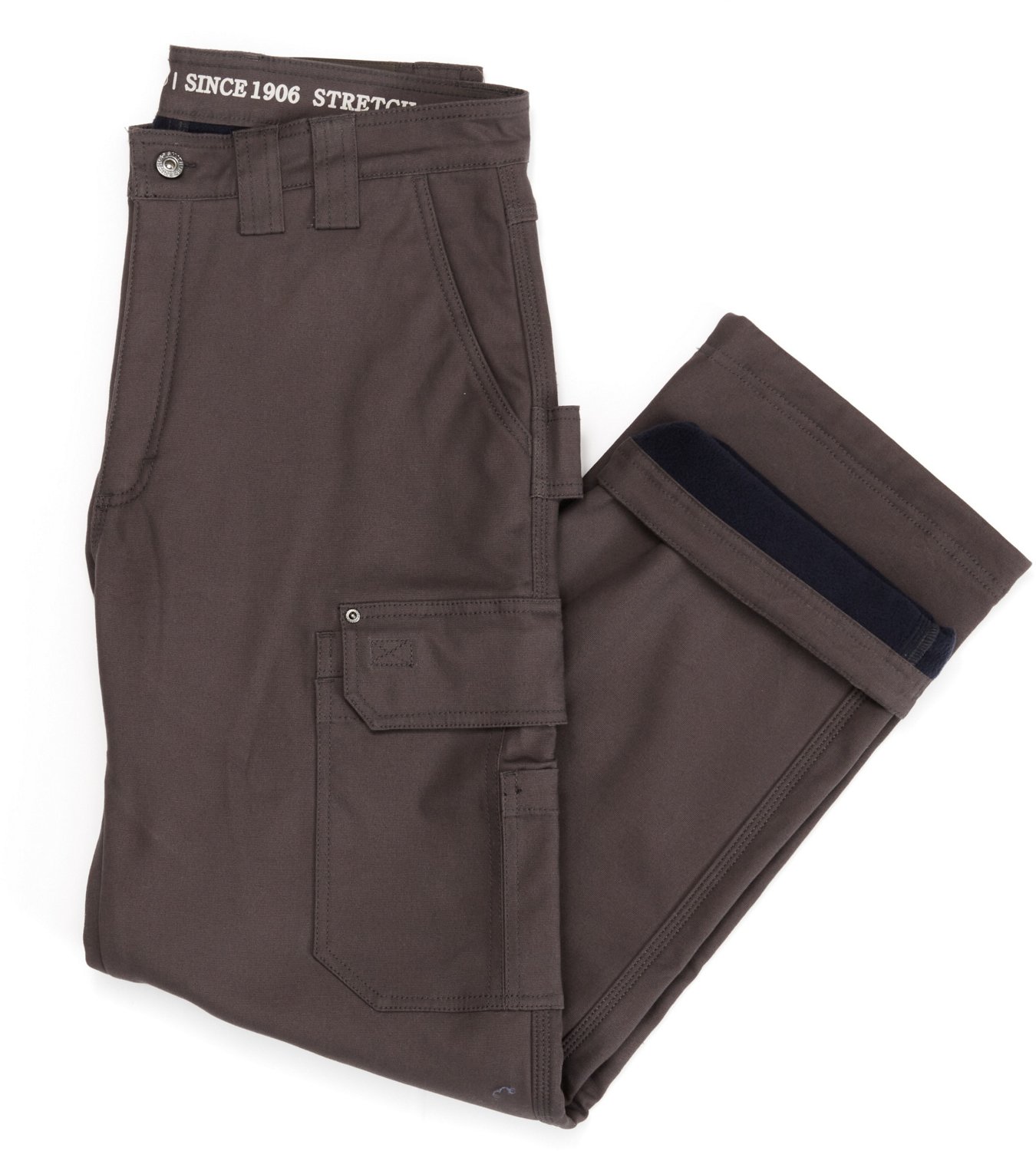 Smith's Workwear Men's Bonded Fleece Lined Work-Stretch Duck Canvas Utility Cargo Pants - view number 6