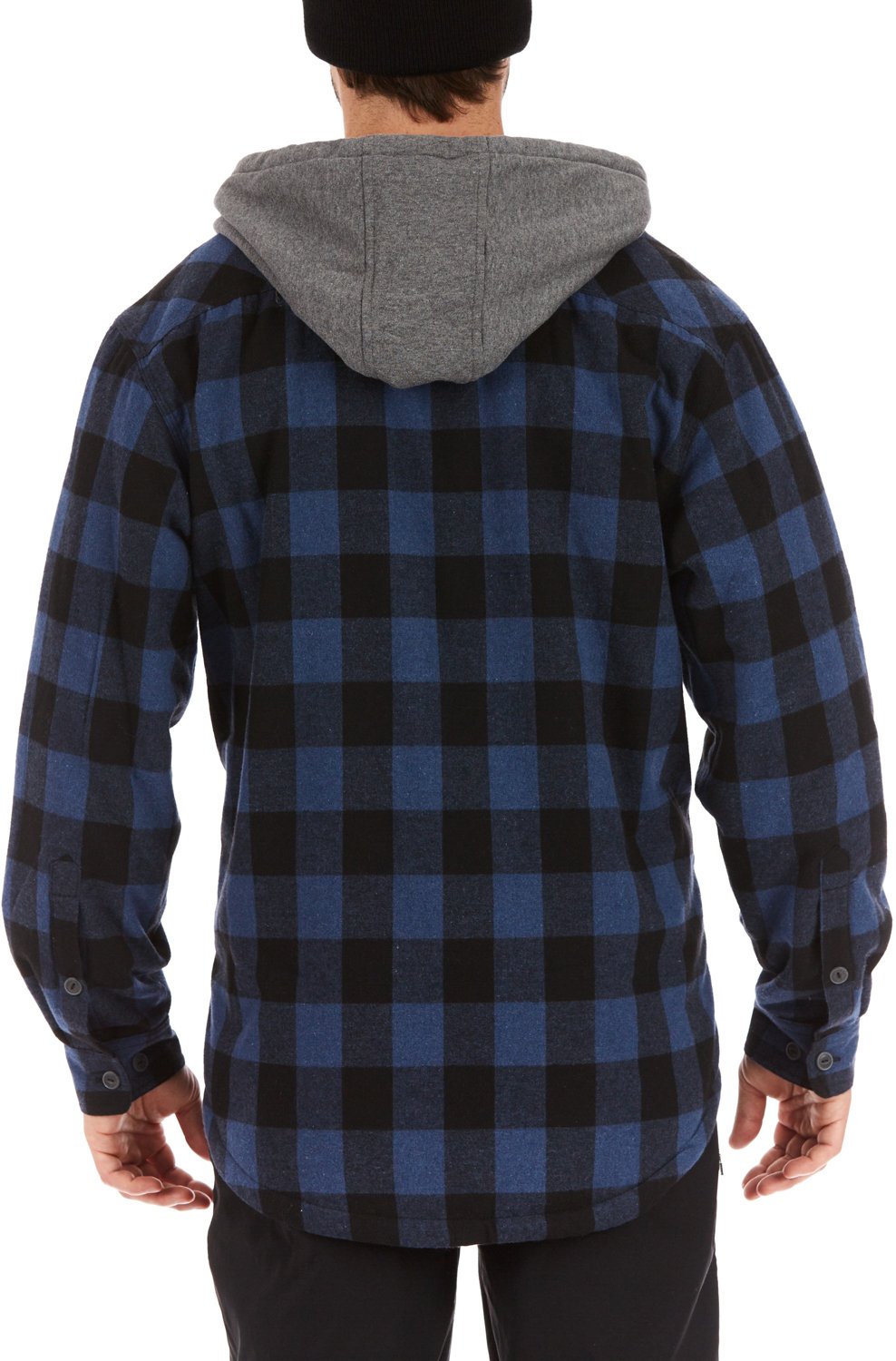 Smith's Workwear Men's Sherpa Lined Flannel Hooded Shirt Jacket                                                                  - view number 2
