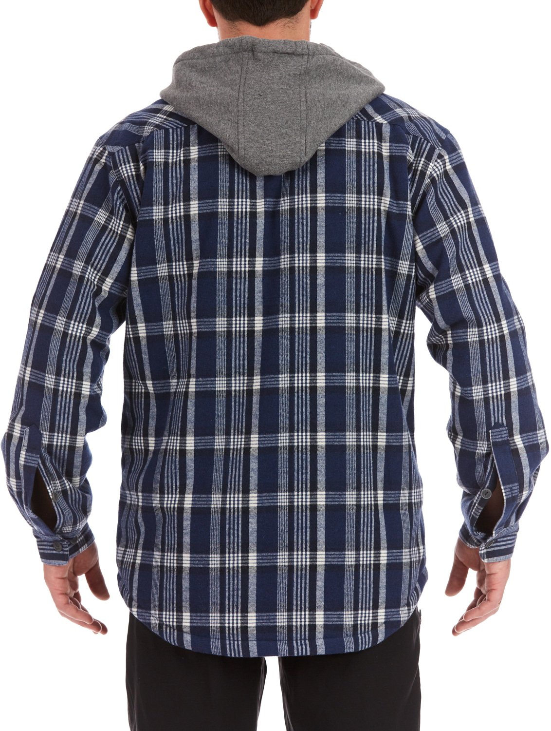 Smith's Workwear Men's Sherpa Lined Flannel Hooded Shirt Jacket                                                                  - view number 2