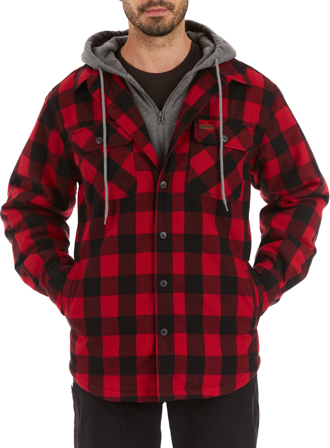 Flannel hooded shirt jacket hot sale