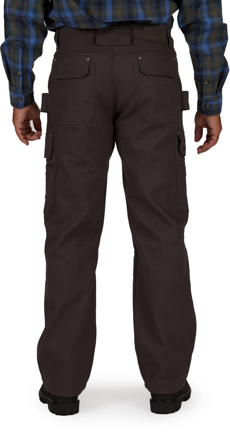 Smith's Workwear Men's Bonded Fleece Lined Work-Stretch Duck Canvas Utility Cargo Pants - view number 2