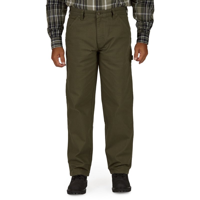 Smith's Workwear Men's Stretch Duck Canvas Carpenter Pants Black/Dk Green, 40" - Men's Work Bottoms at Academy Sports