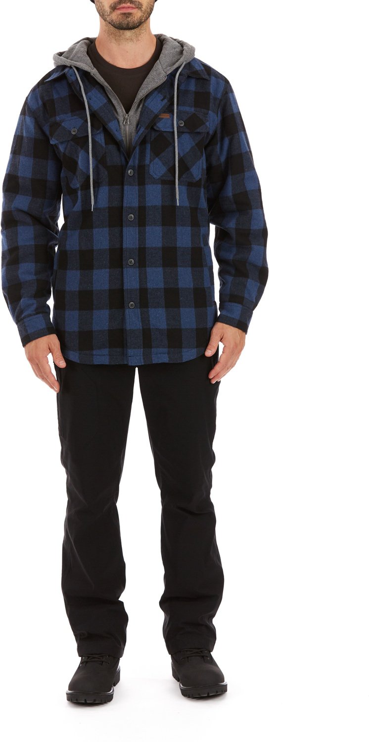 Smith's Workwear Men's Sherpa Lined Flannel Hooded Shirt Jacket                                                                  - view number 5