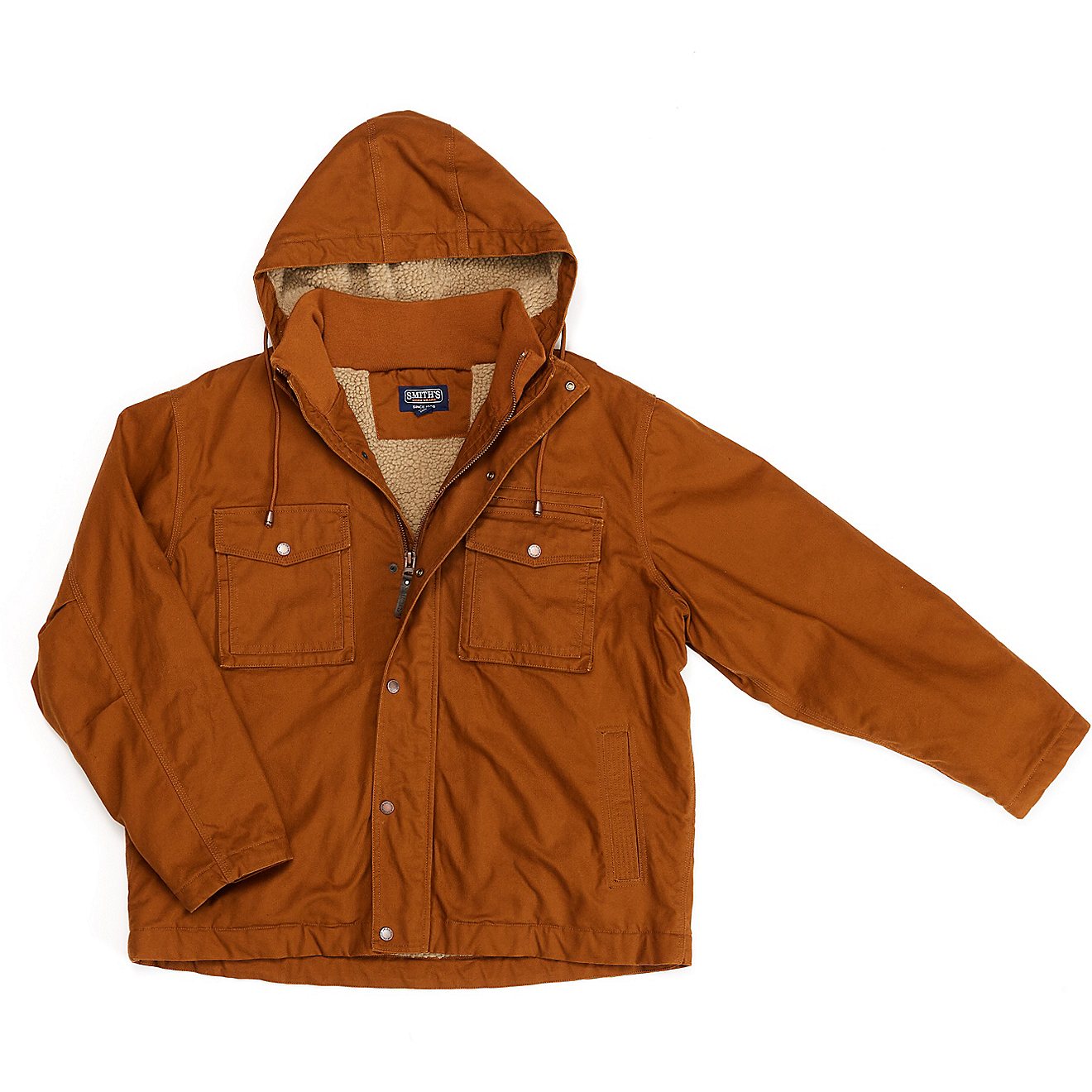 Smith's Workwear Men's Sherpa Lined Duck Canvas Hooded Work Jacket ...