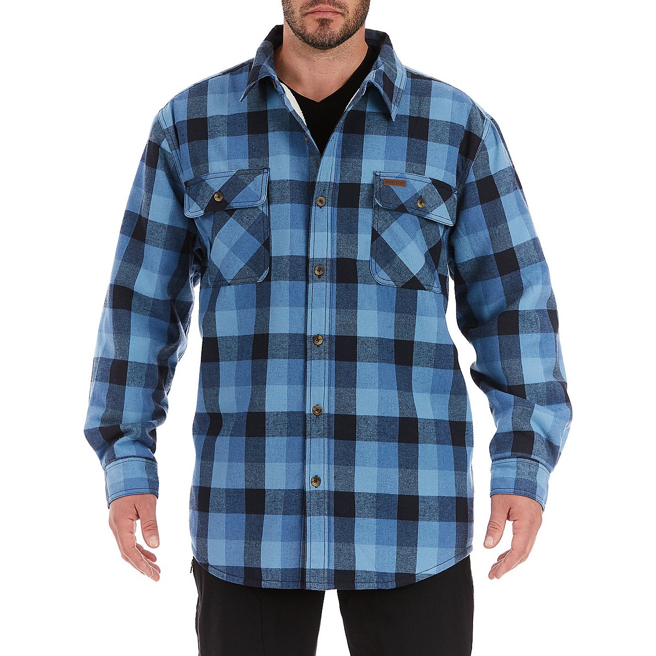 Smith's Workwear Men's Sherpa Lined Flannel Shirt Jacket                                                                         - view number 1