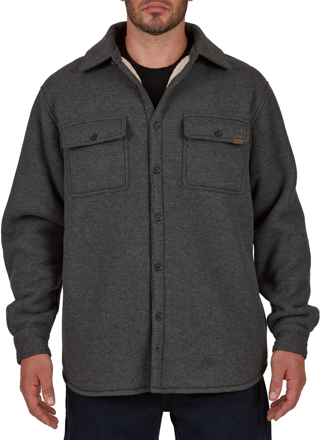Smith's Workwear Men's Sherpa Lined Microfleece Shirt Jacket
