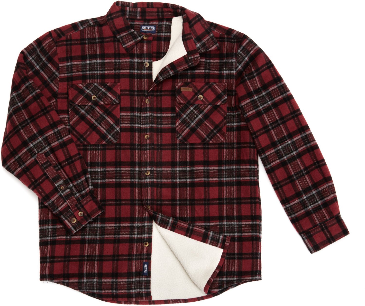 Smith's Workwear Men's Sherpa Lined Flannel Shirt Jacket - view number 6