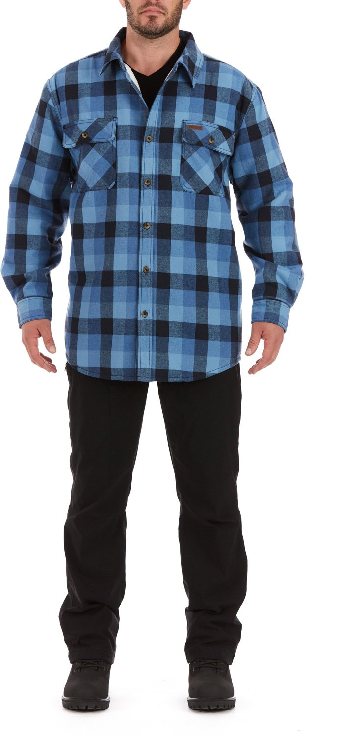 Smith's Workwear Men's Sherpa Lined Flannel Shirt Jacket - view number 5
