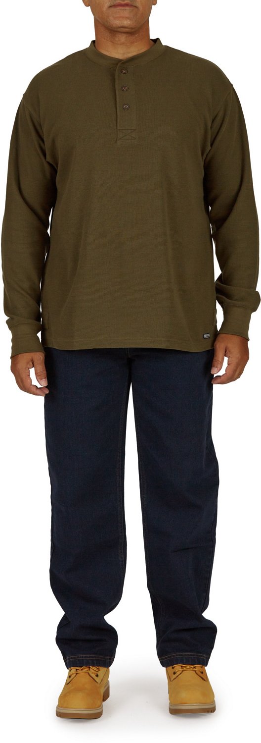 Smith's Workwear Men's Extended Tail Mini Thermal Knit Henley Pullover - view number 5