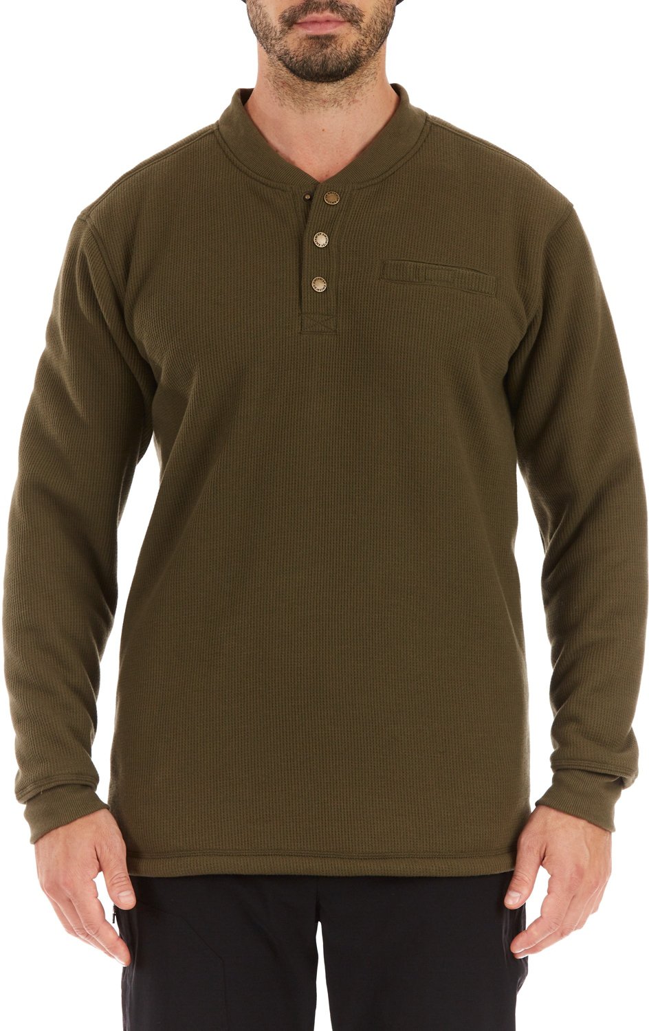 Smith's Workwear Men's Sherpa Bonded Thermal Henley Pullover Shirt - view number 1