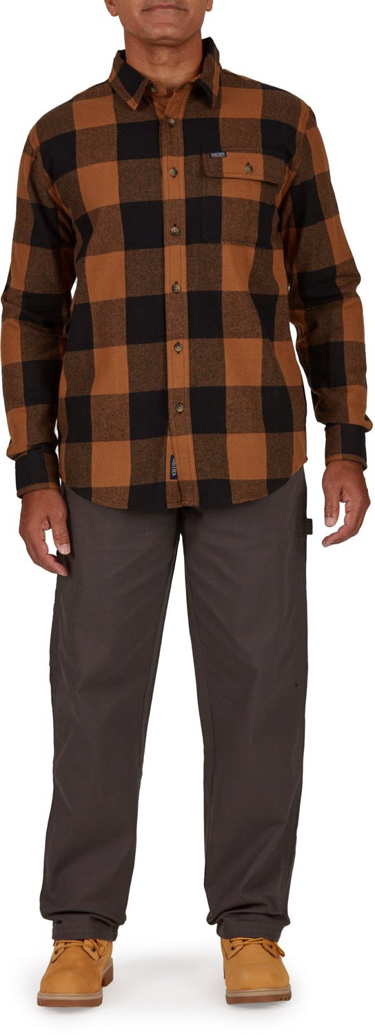 Smith's Workwear Men's Buffalo Flannel Shirt - Two Pocket Button-Down, Brushed For Comfort, Classic Plaid