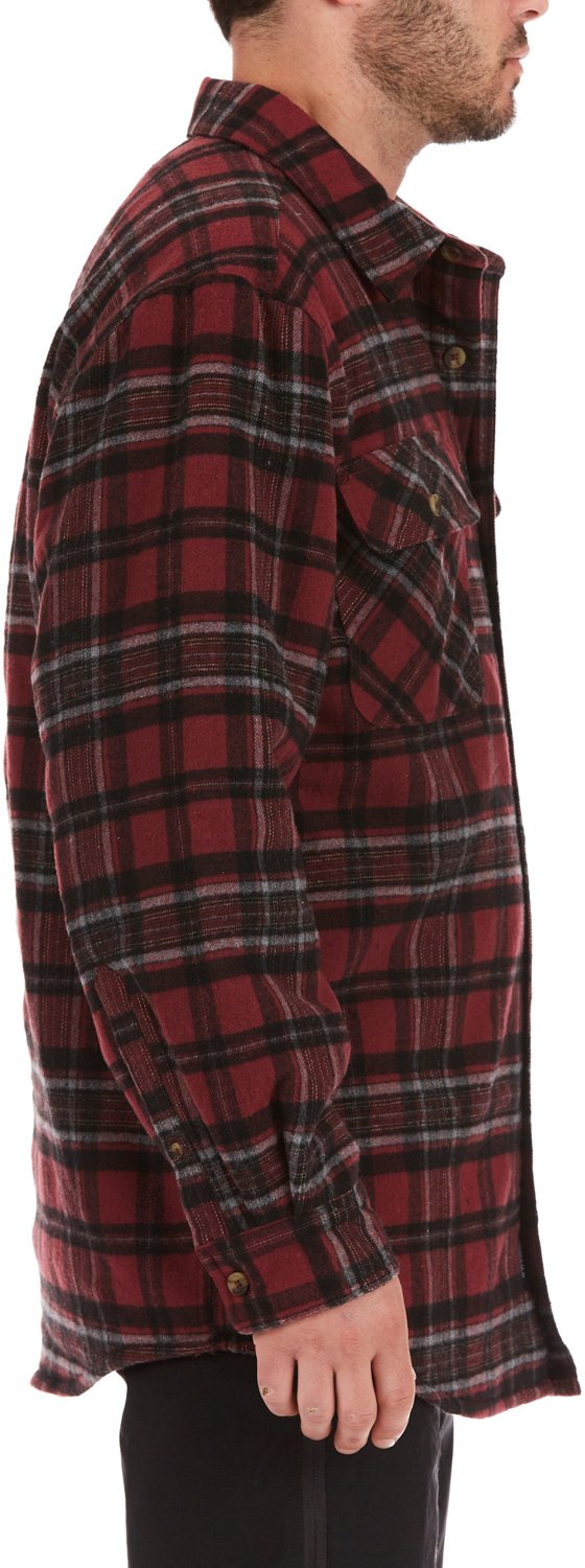 Smith's Workwear Men's Sherpa Lined Flannel Shirt Jacket - view number 3