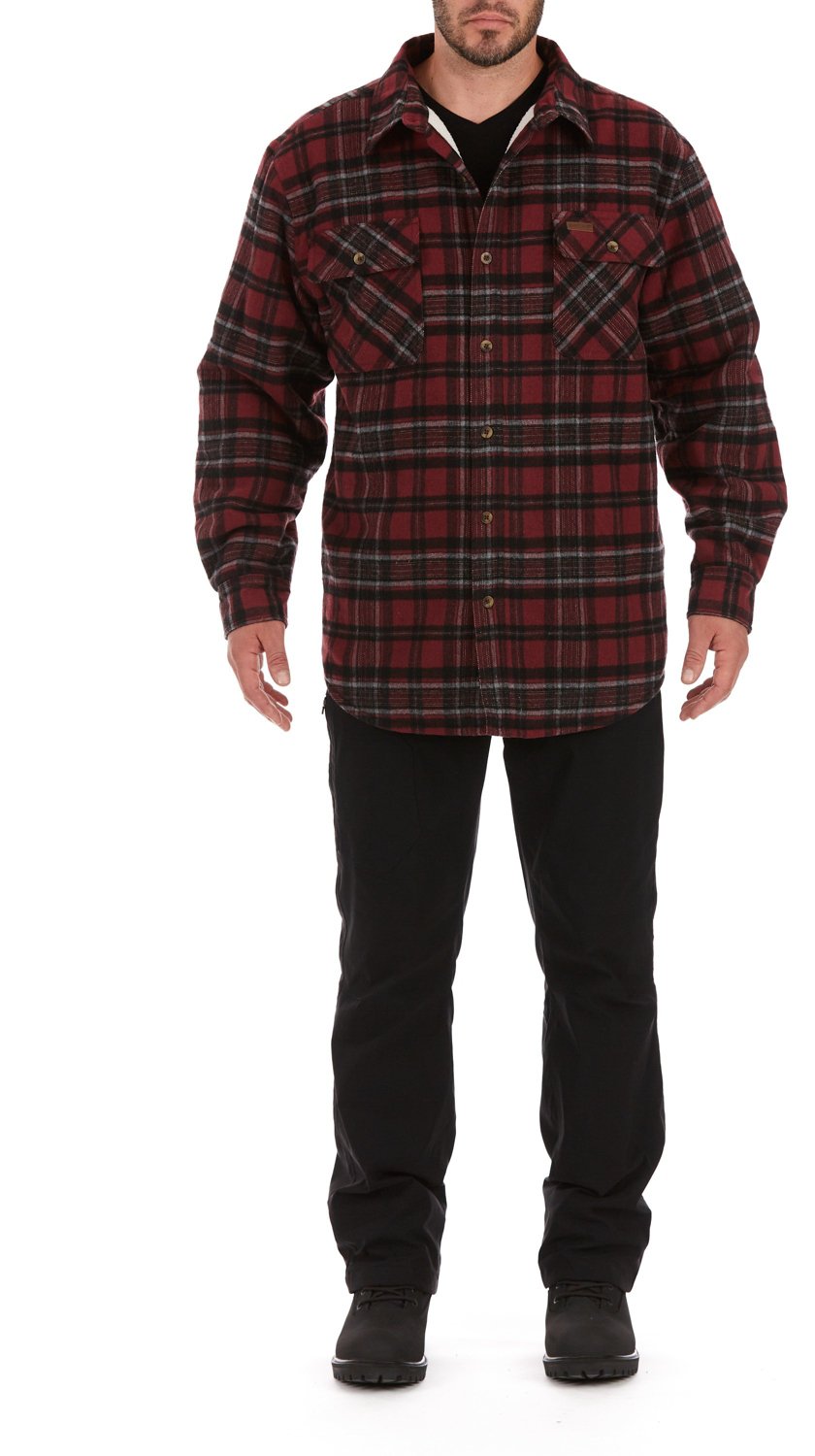 Smith's Workwear Men's Sherpa Lined Flannel Shirt Jacket - view number 5