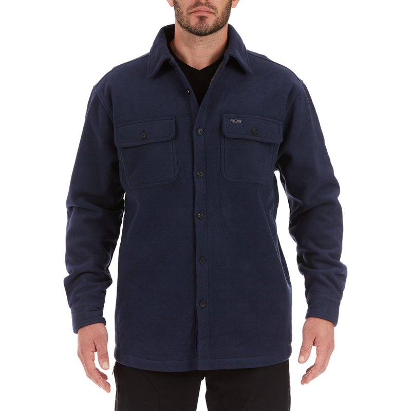 Smith's Workwear Men's Sherpa Lined Fleece Shirt Jacket Navy Blue, 2X-Large - Men's Work Jackets at Academy Sports