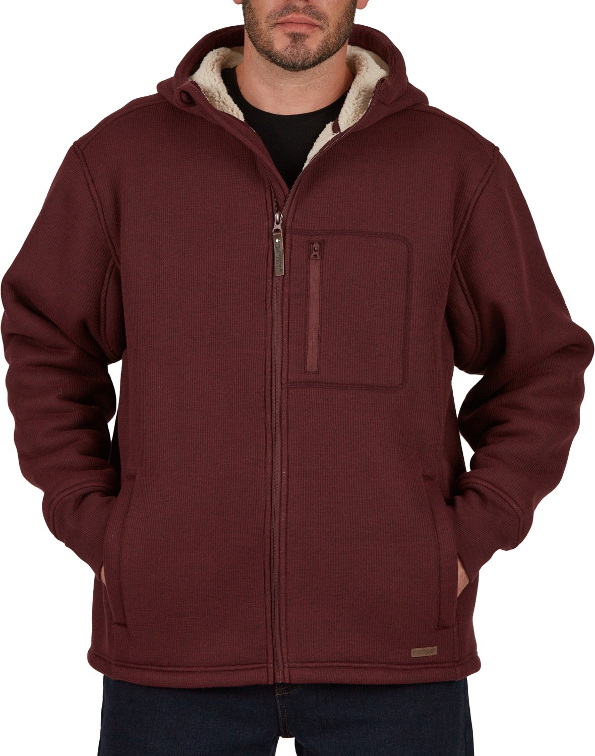 Smith's Workwear Men's Sherpa Lined Thermal Hooded Shirt Jacket - view number 1