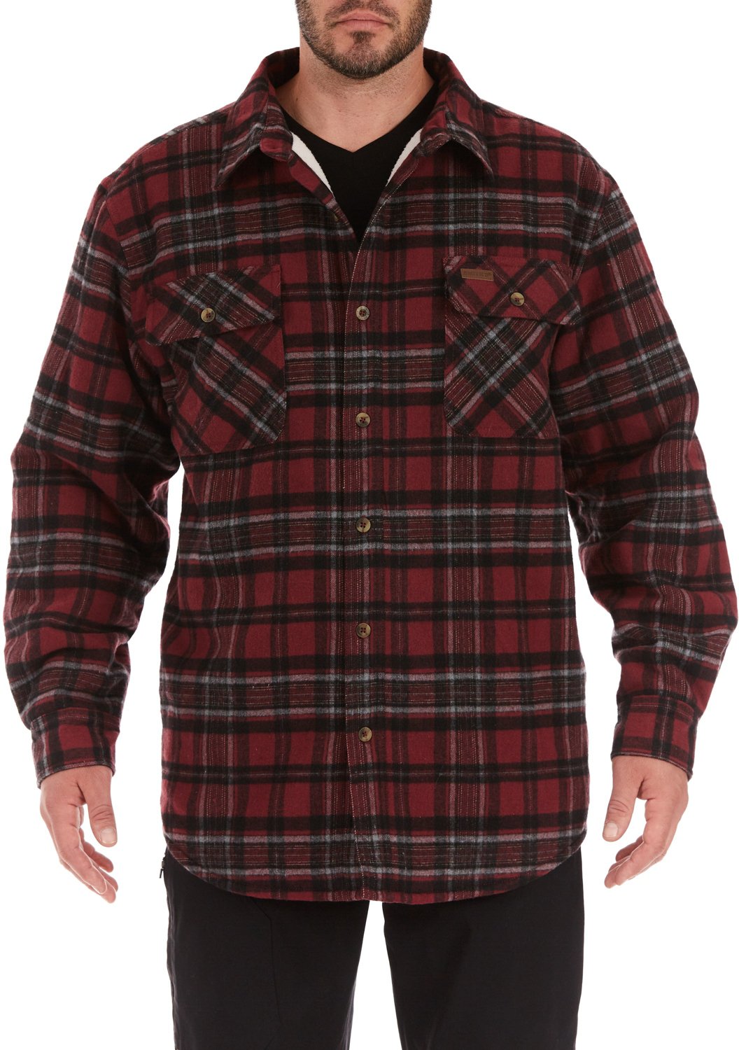 Smith's Workwear Men's Sherpa Lined Flannel Shirt Jacket - view number 1