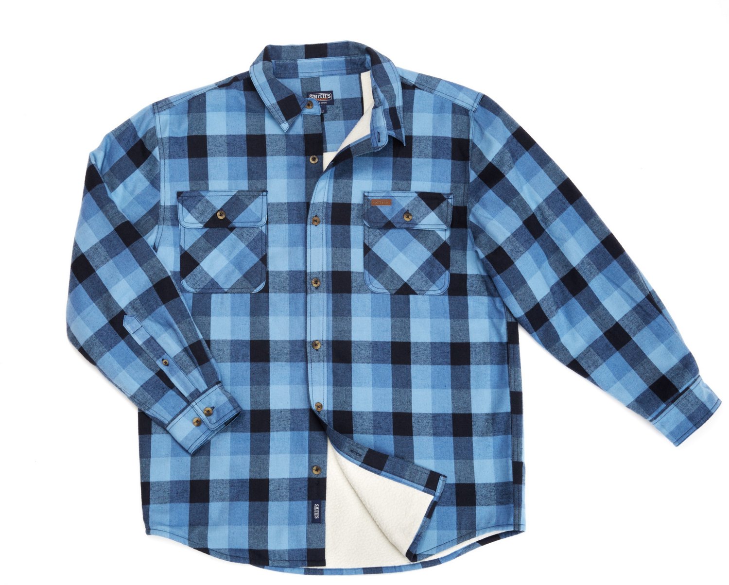 Smith's Workwear Men's Sherpa Lined Flannel Shirt Jacket - view number 6