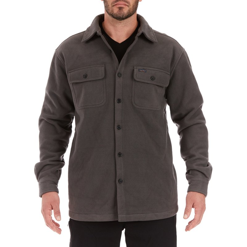 Smith's Workwear Men's Sherpa Lined Fleece Shirt Jacket Dk Grey, Large - Men's Work Jackets at Academy Sports