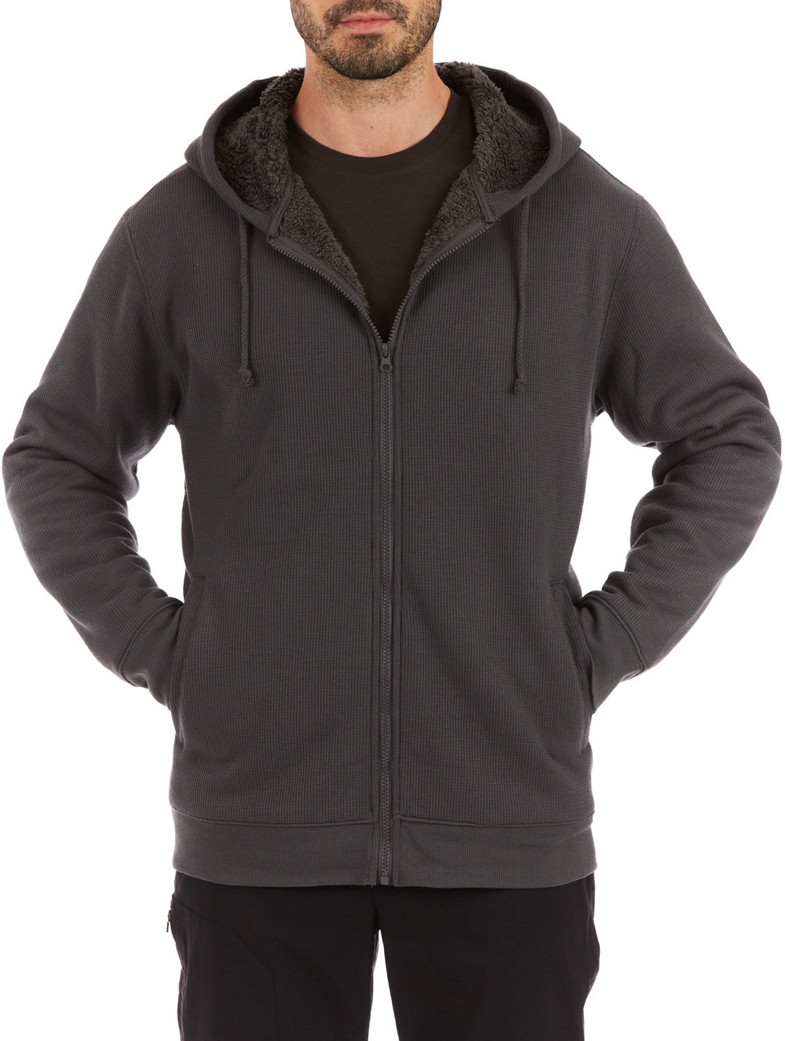 Smiths mens basic sherpa lined 2024 fleece hoodie