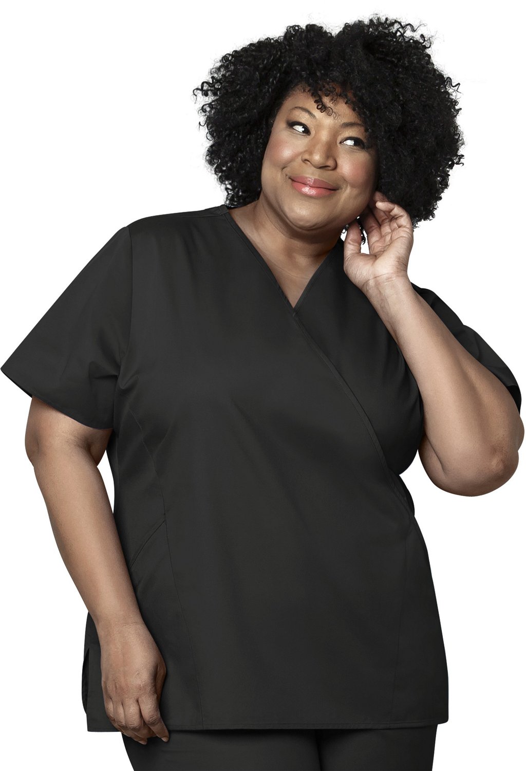 WonderWink Women's Mock Wrap Scrub Top Free Shipping at Academy