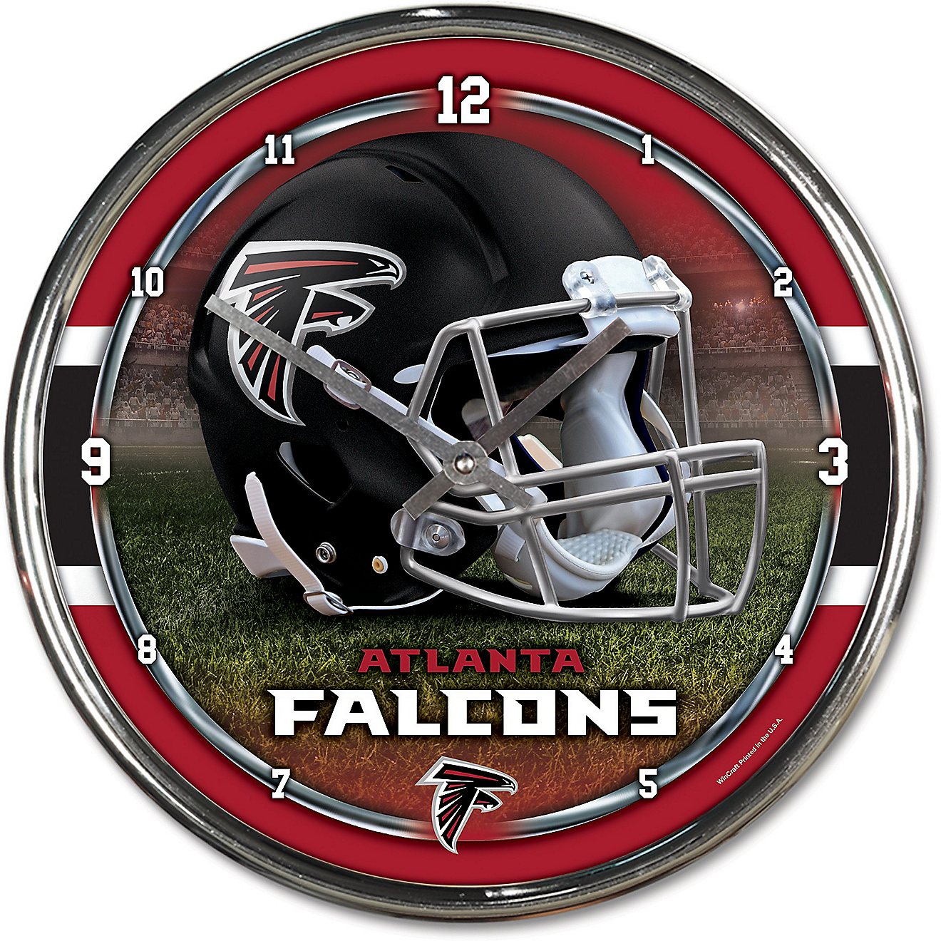 WinCraft Atlanta Falcons 12 in Chrome Clock                                                                                      - view number 1