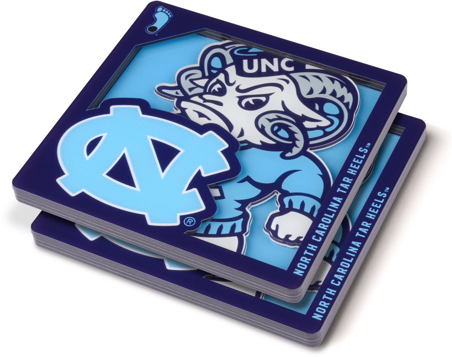 YouTheFan University of North Carolina 3D Series Coasters 2-Pack