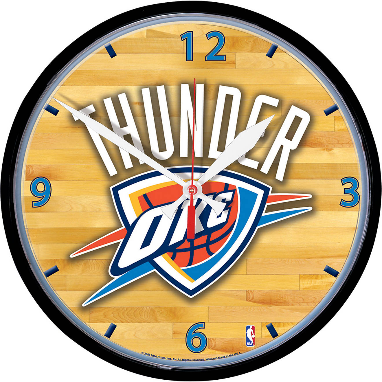 WinCraft Oklahoma City Thunder 12.75 in Round Wall Clock                                                                         - view number 1
