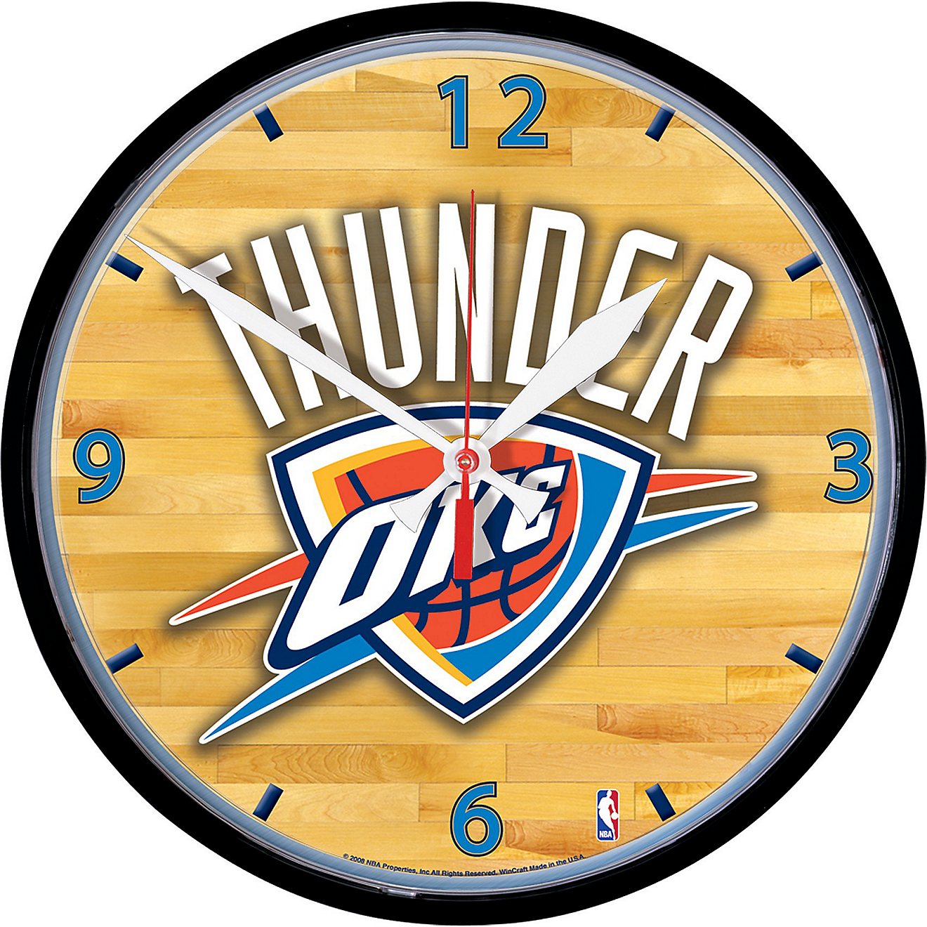 WinCraft Oklahoma City Thunder 12.75 in Round Wall Clock                                                                         - view number 1
