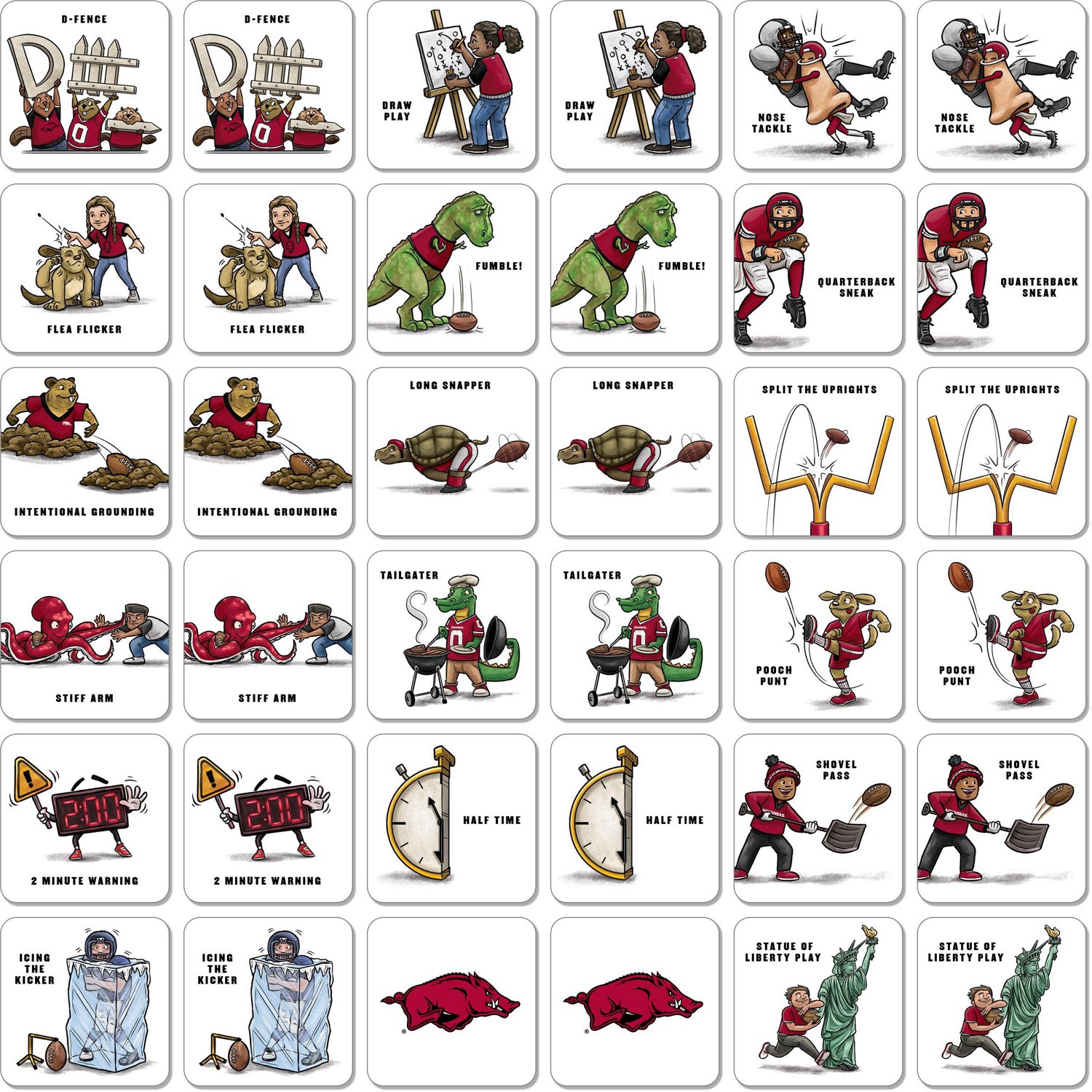 YouTheFan University of Arkansas Memory Match Game