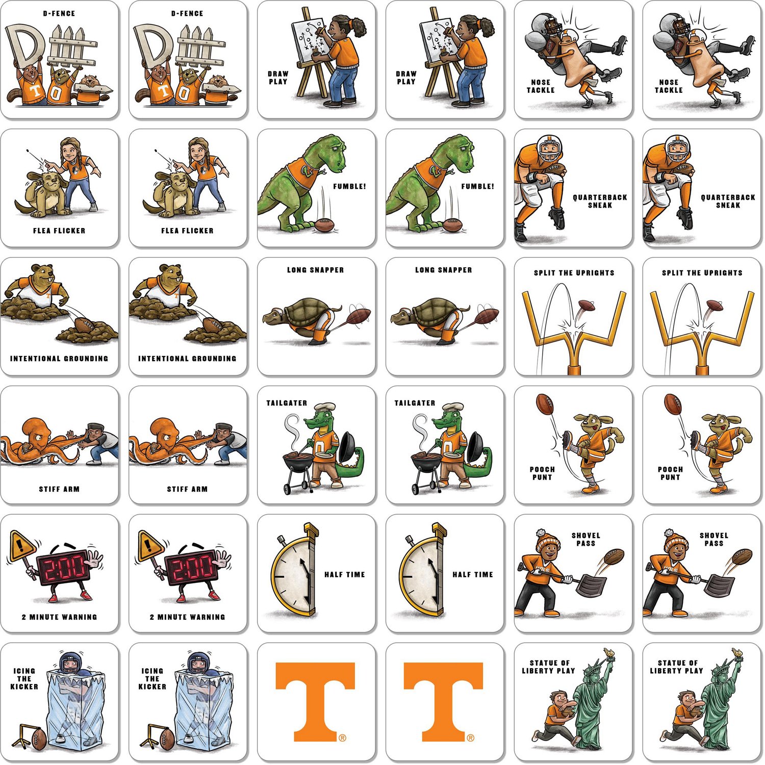 YouTheFan University of Tennessee Memory Match Game