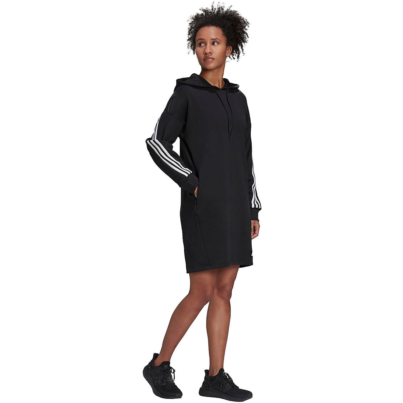 adidas Women's Future Icons 3-Stripes Long Sleeve Hooded Dress                                                                   - view number 1