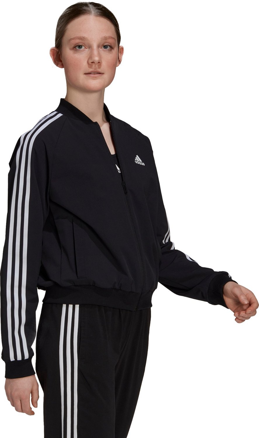 adidas Women s Essentials 3 Stripes Track Jacket Academy